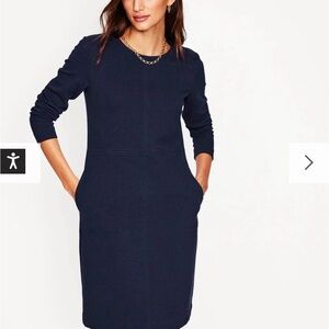 Boden Cordelia Ottoman Navy Long Sleeve Dress, Size 4L